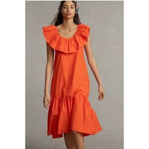 Anthropologie‎ WHIT TWO cotton Flouncy Ruffled Maxi Dress, Size Small